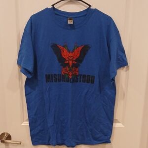 Mens Gildan Blue Graphic Tshirt Short Sleeve Size L